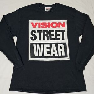 Vision Street Wear Long Sleeve Graphic Tee XL Black Skate Streetwear Logo Shirt